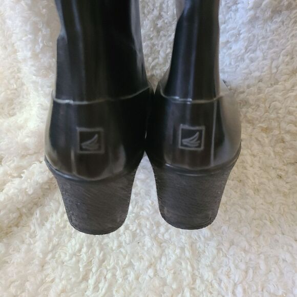 Sperry Top Sider Wedge Pull-on Rubber Rain Boots sz 10 - Picture 5 of 7